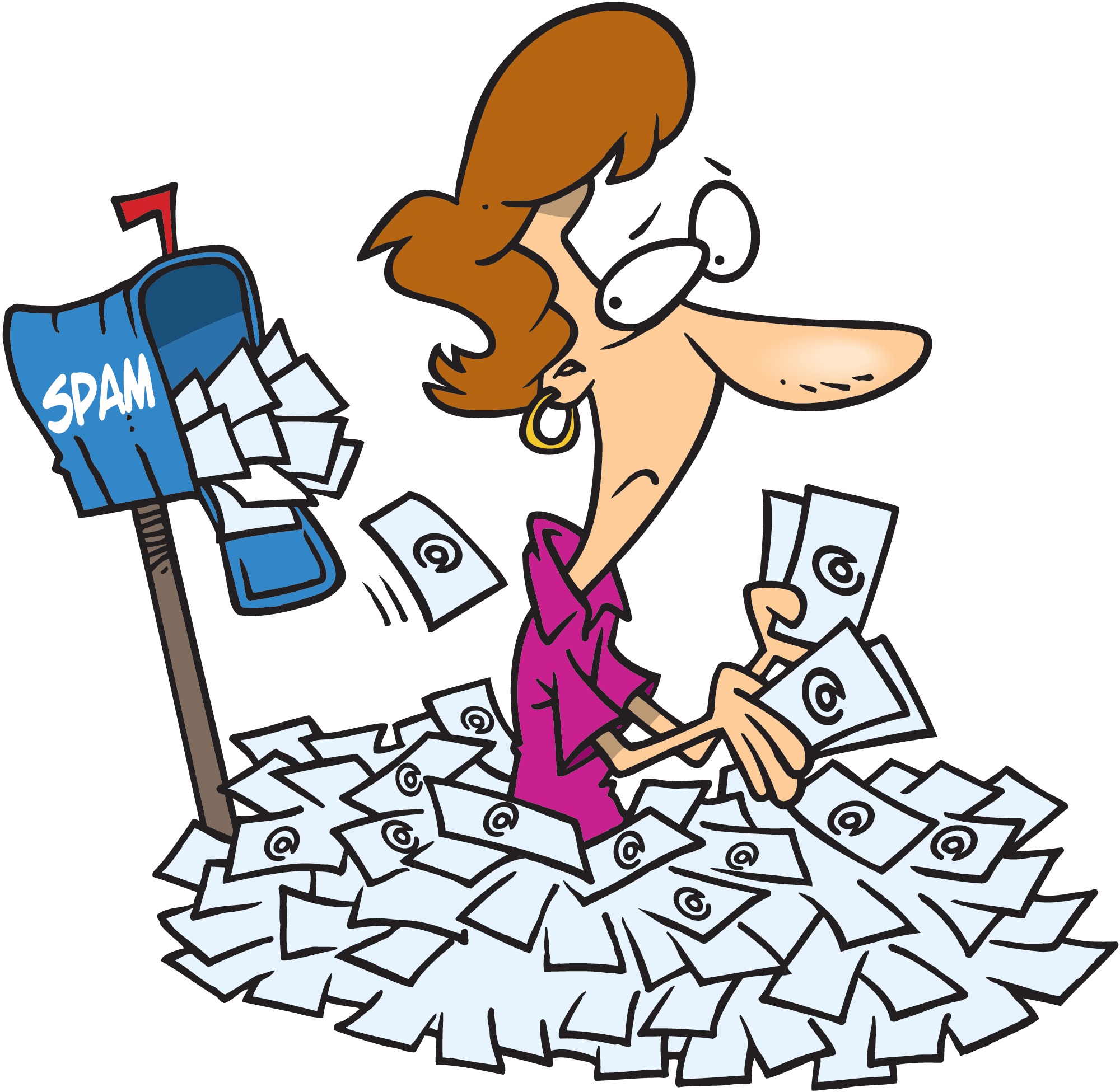 Woman Buried Under Spam Mail - Spam Mail (2000x1951), Png Download