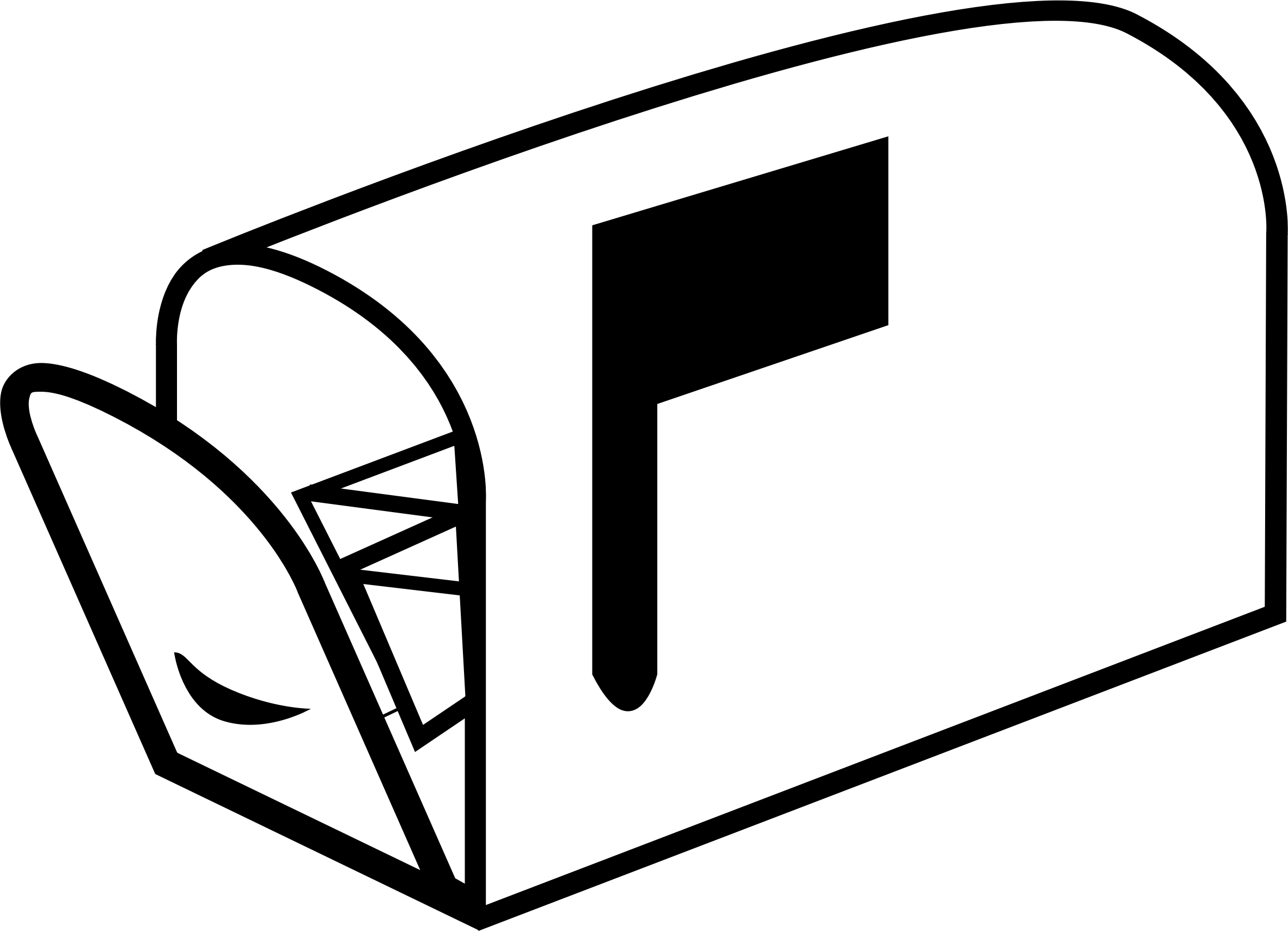 Post Box Clipart Black And White (2365x1709), Png Download