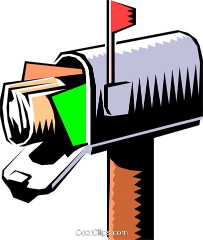 Mailbox Royalty Free Vector Clip Art Illustration - Mail Box (407x480), Png Download