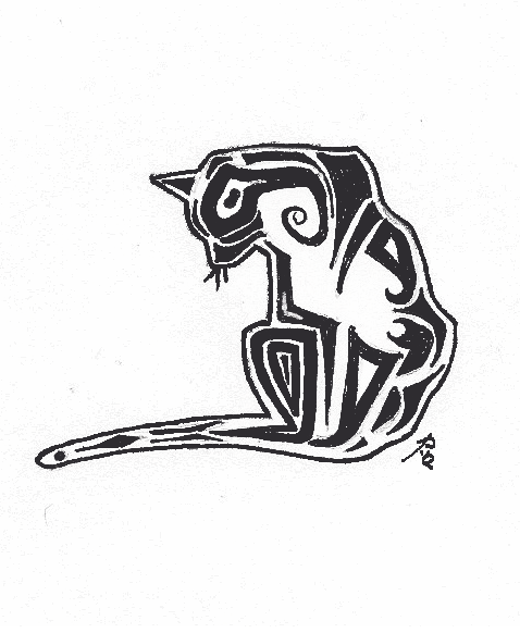 Clipart Freeuse Library Cat Tattoo By Great Queen Morrigan - Transparent Cat Tattoo (478x582), Png Download