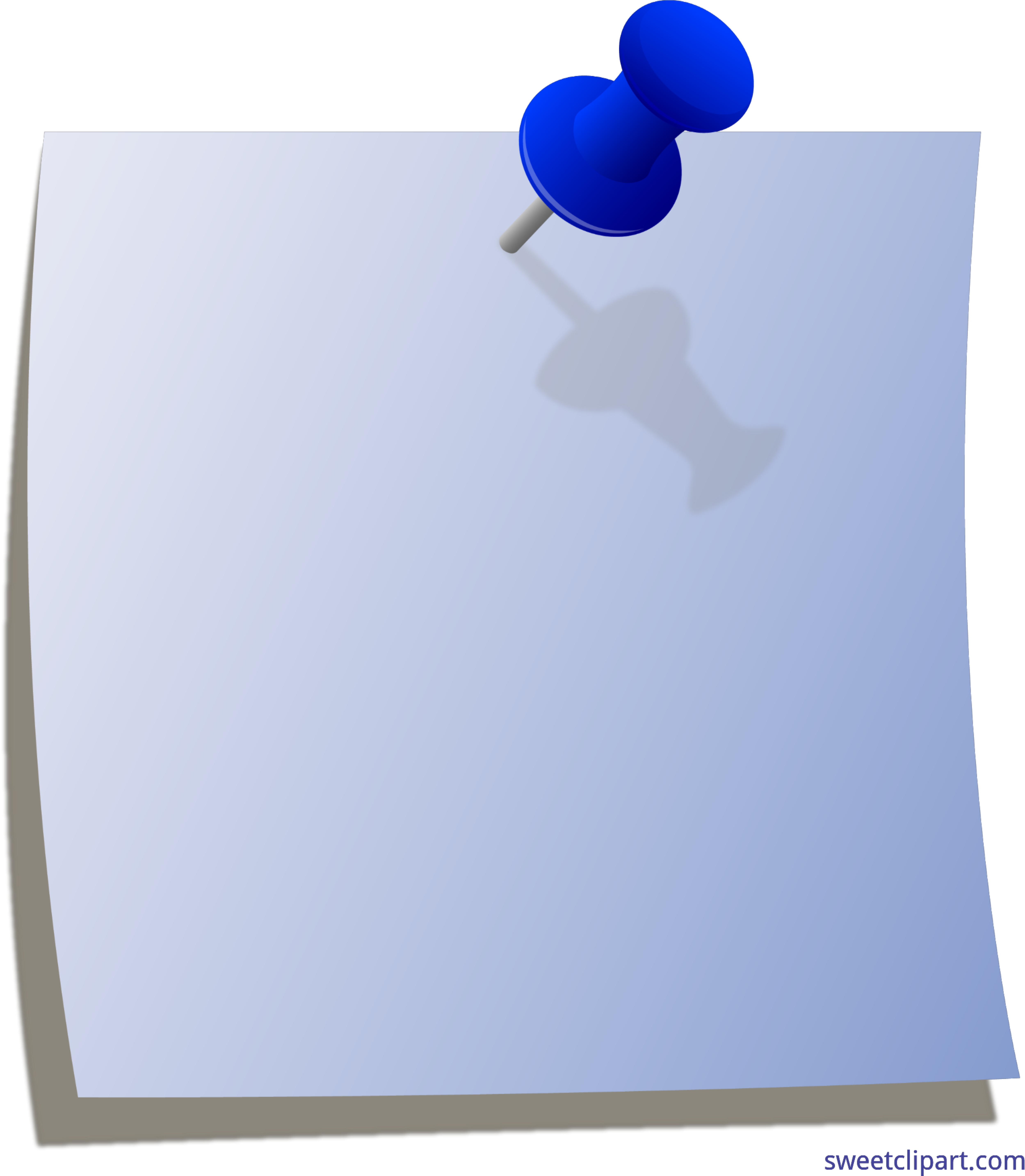 Note Clipart Paper Note - Blue Post It Note Clip Art (5121x5733), Png Download
