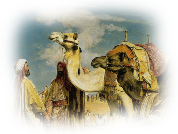 Tubes Animauux - Artland John Frederick Lewis: Begrüßung In Der Wüste. (600x451), Png Download