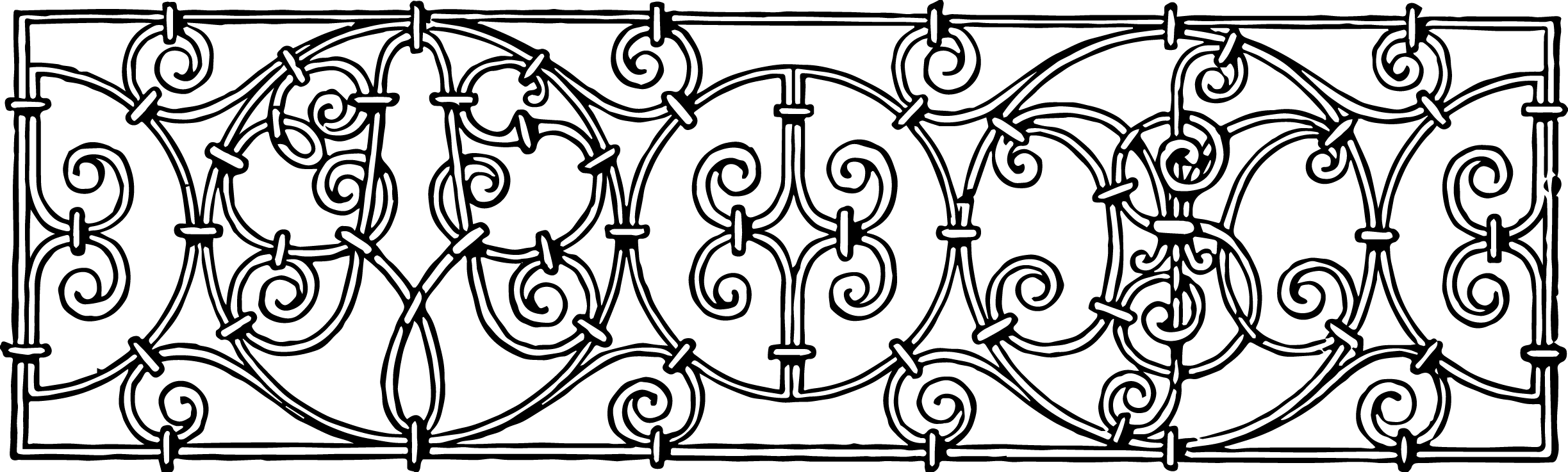 Jpeg Download - Wrought Iron Ornaments Png (2447x737), Png Download