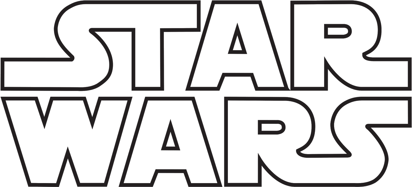 Resultado De Imagem Para Darth Vader Molde - Star Wars Logo Black And White (1600x640), Png Download