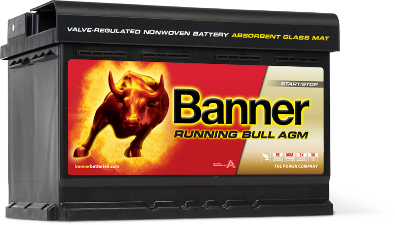 Car Battery - Banner Agm (800x455), Png Download