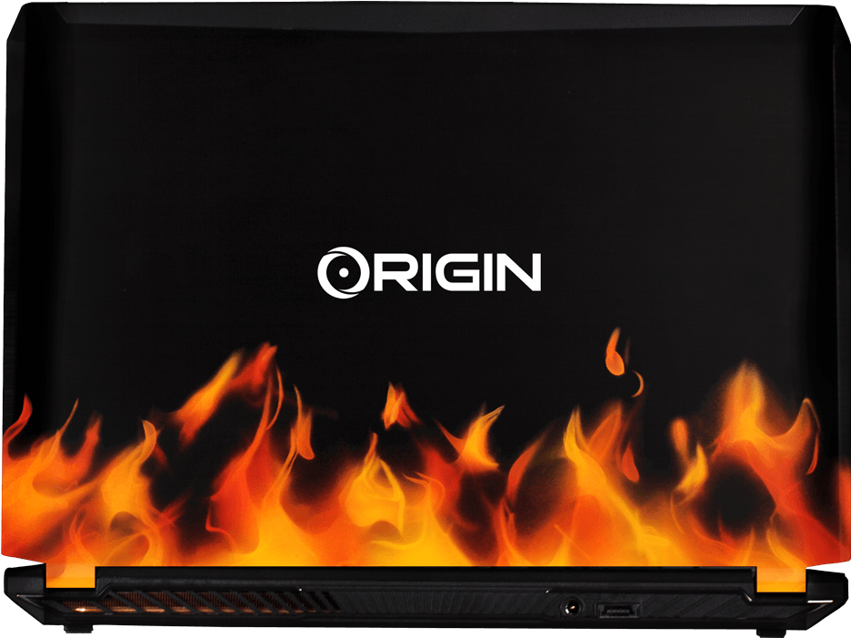 Back View Of New Eon15-s With Custom Painted True Fire - Laptop (992x730), Png Download
