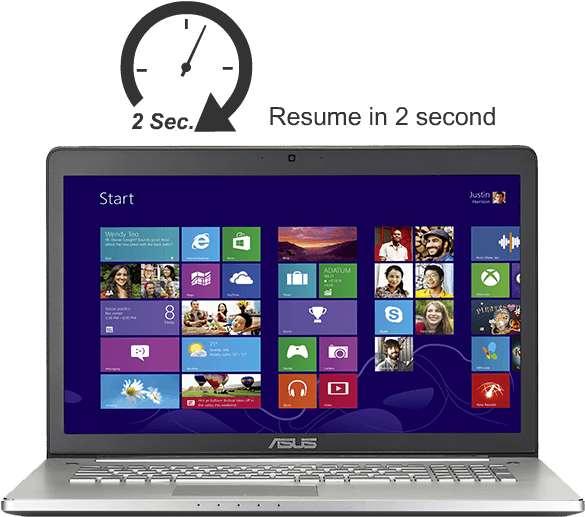 Get Back To Everything Where You Left It From Sleep - Asus Ux301la (700x660), Png Download