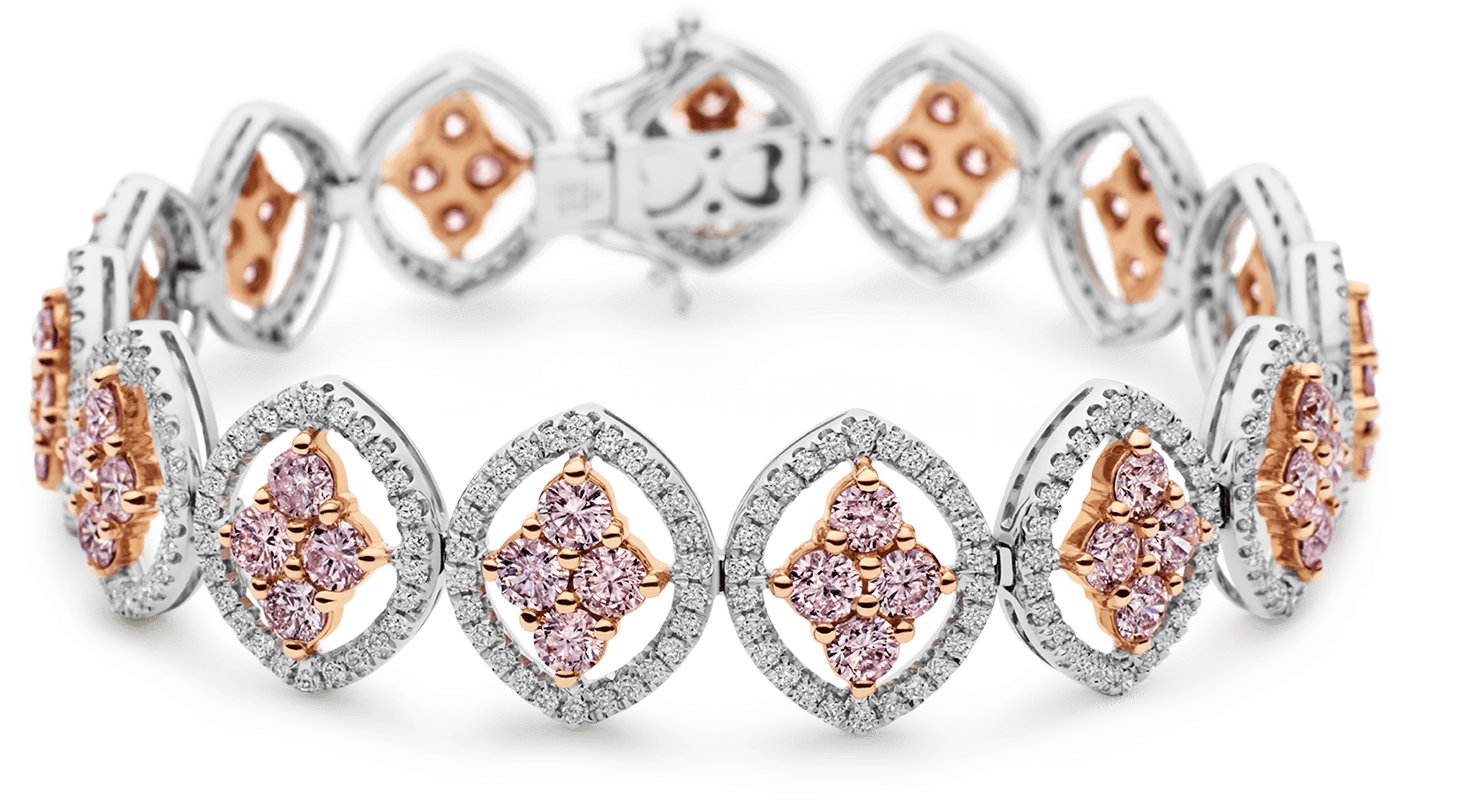 Photo Of Argyle Pink And White Diamond Bracelet - Bracelet (1700x1800), Png Download