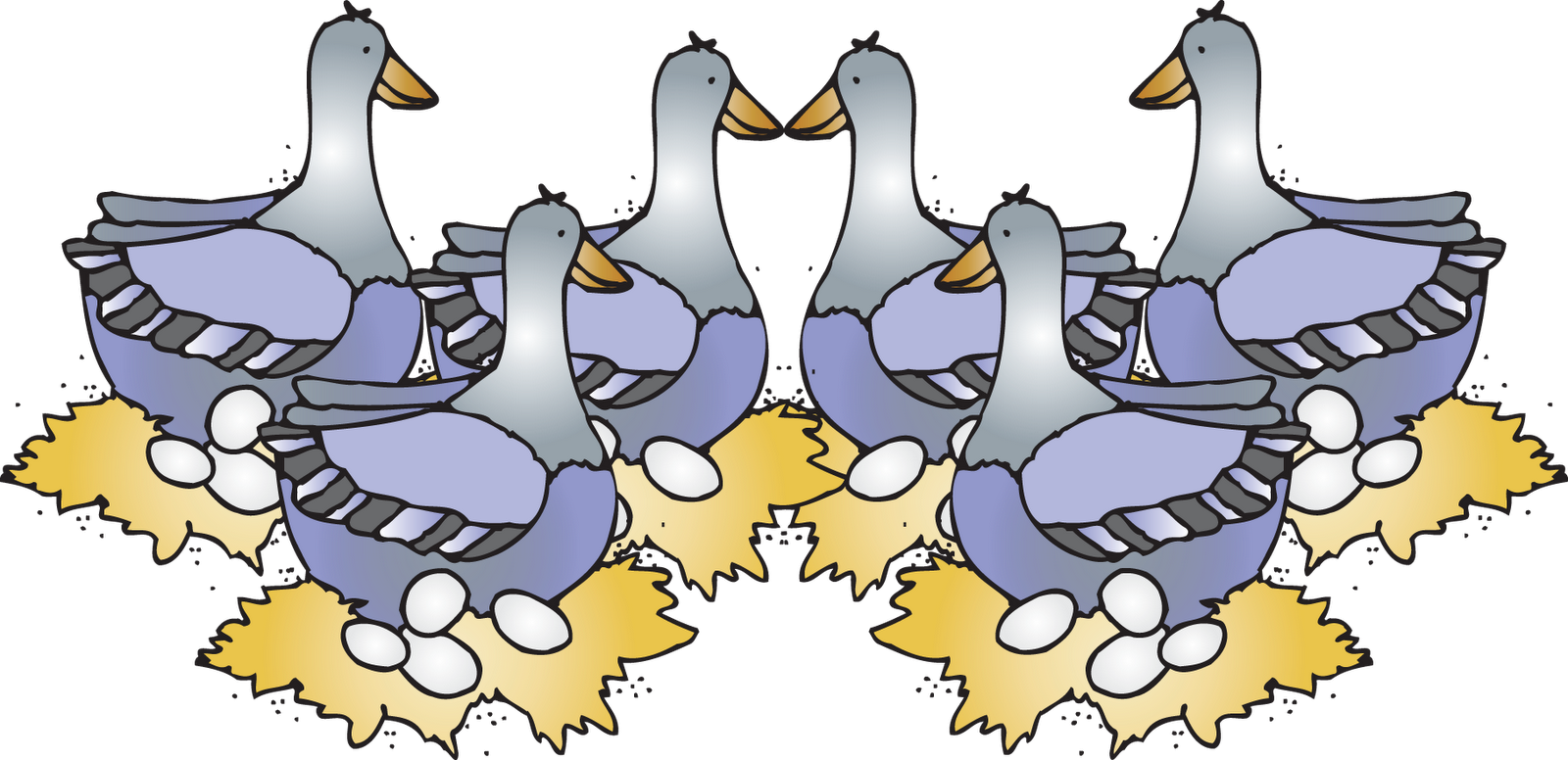 Pin Geese A Laying Clipart 6 Clip Art On Pinterest - Six Geese A Laying Clipart (1600x776), Png Download