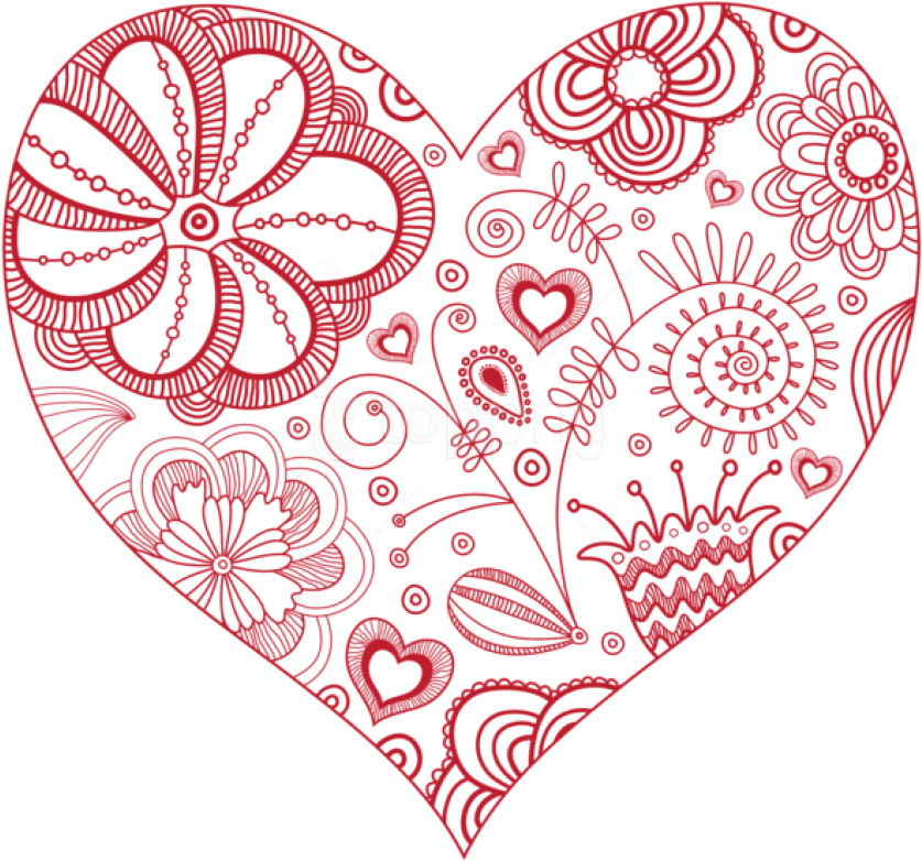Free Png Decorative Red Heart Png - Decorative Heart Clipart (850x795), Png Download