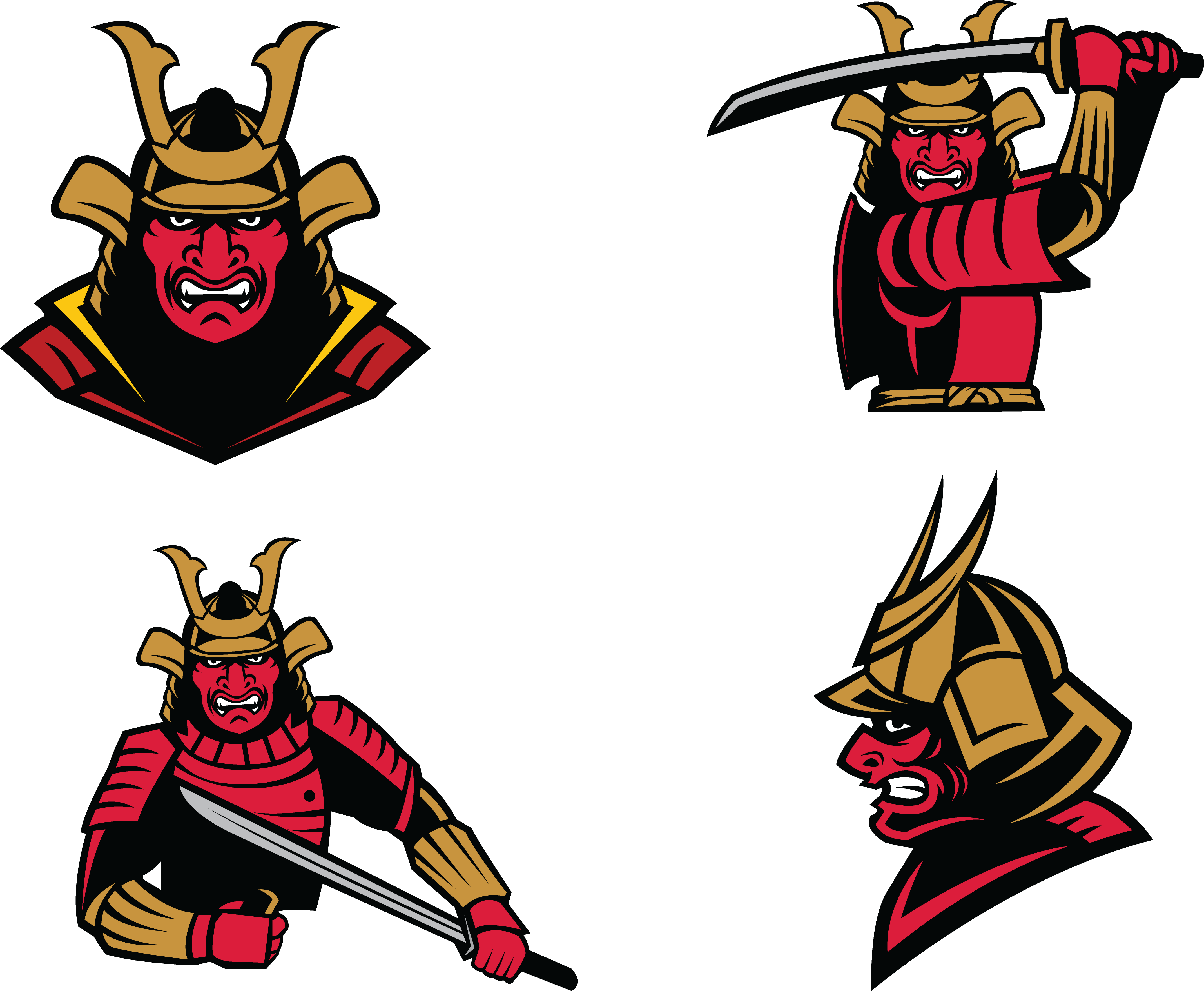 Png Royalty Free Samurai Soldier Clip Art Ancient Japanese - Chinese Samurai Vector (4276x3518), Png Download