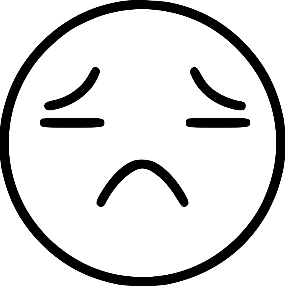 Png File Svg - Sad Smiley Face Black And White (980x982), Png Download