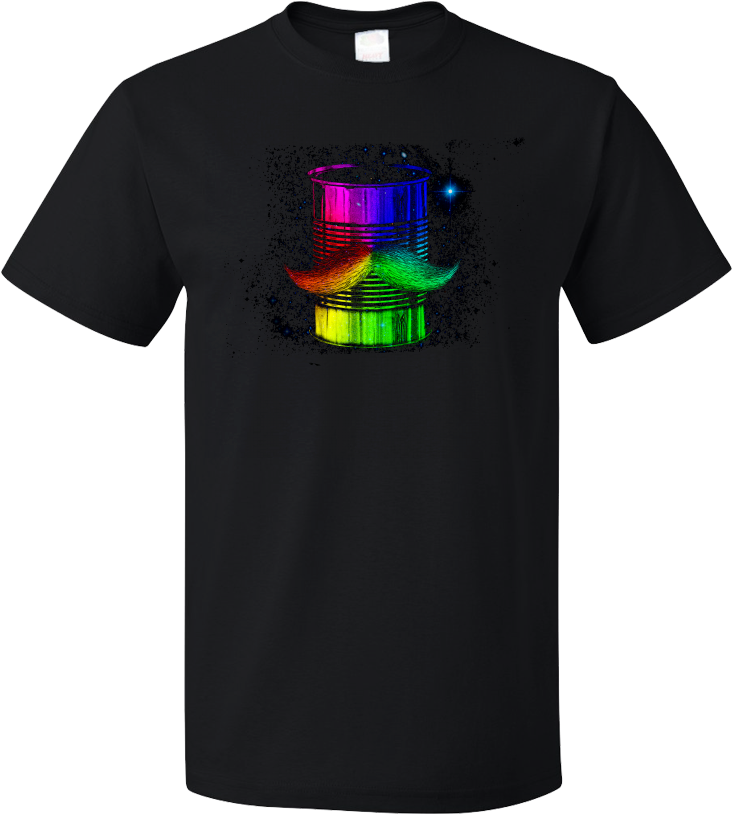Standard Black Tin Can Brothers Rainbow Can T-shirt - Reagan Funny T Shirt (804x1005), Png Download