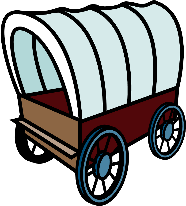 Oregon Trail Wagon Cartoon (882x878), Png Download