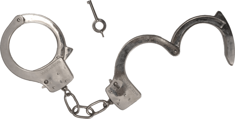 Opened Hand Cuffs Classic - Handcuffs Opened (800x406), Png Download