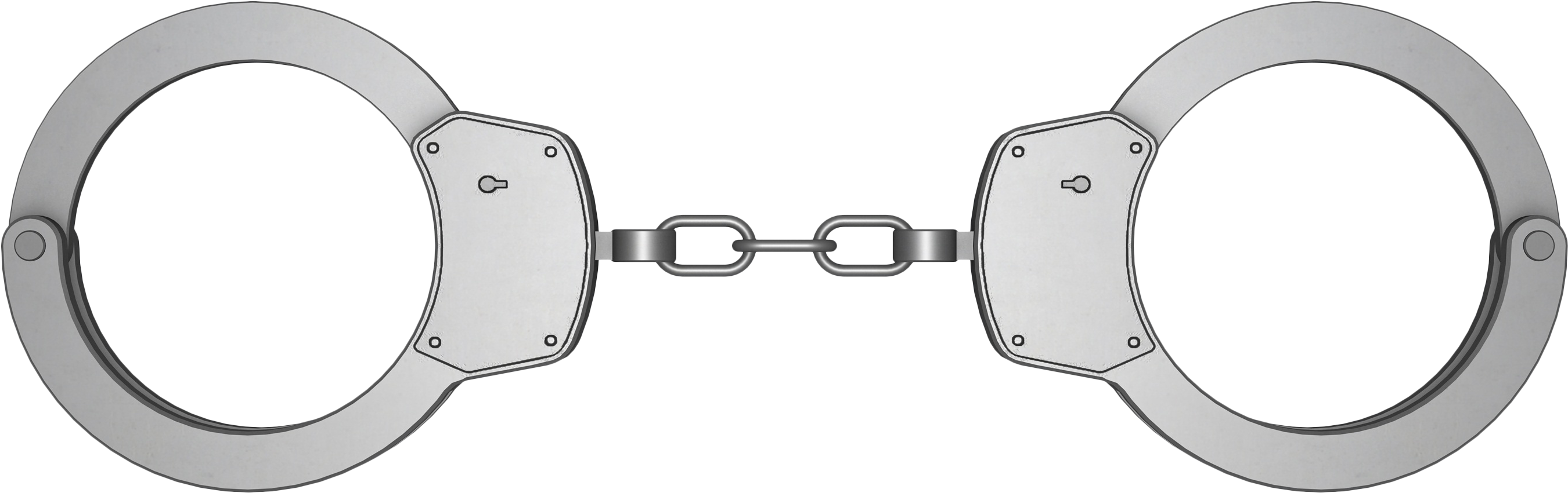 Handcuff Clip Non Metallic - Handcuffs Png (2870x1217), Png Download