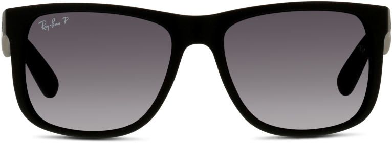 Rb4165 Justin 622 Black Rubber T3 Grey - Sunglasses (915x360), Png Download