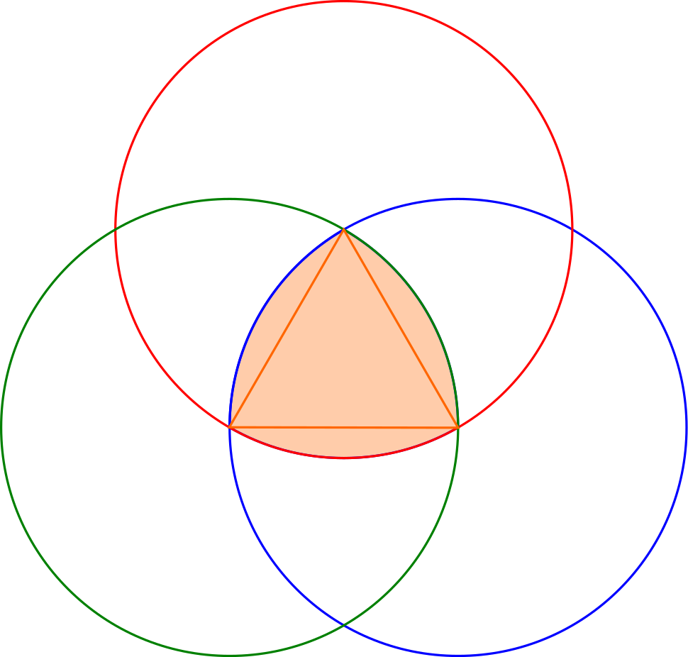 Construction Triangle Reuleaux - Reuleaux Triangles (970x926), Png Download