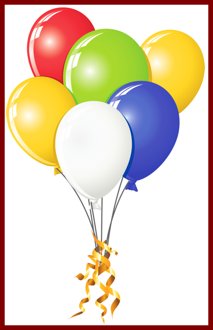 Clip Black And White Stunning Transparent For Star - Happy Birthday Balloons Clipart Jpg (690x1067), Png Download