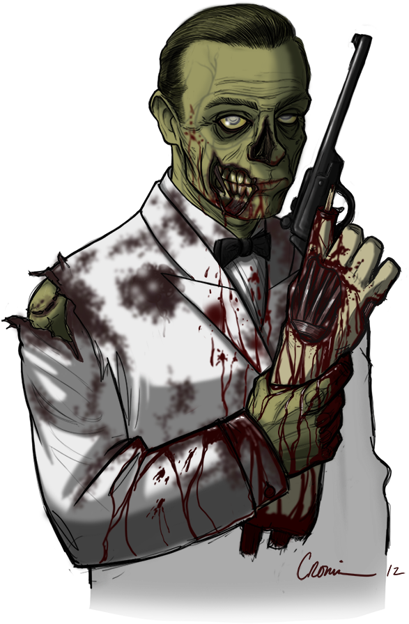Zbrush Zombie James Bond - Illustration (600x911), Png Download