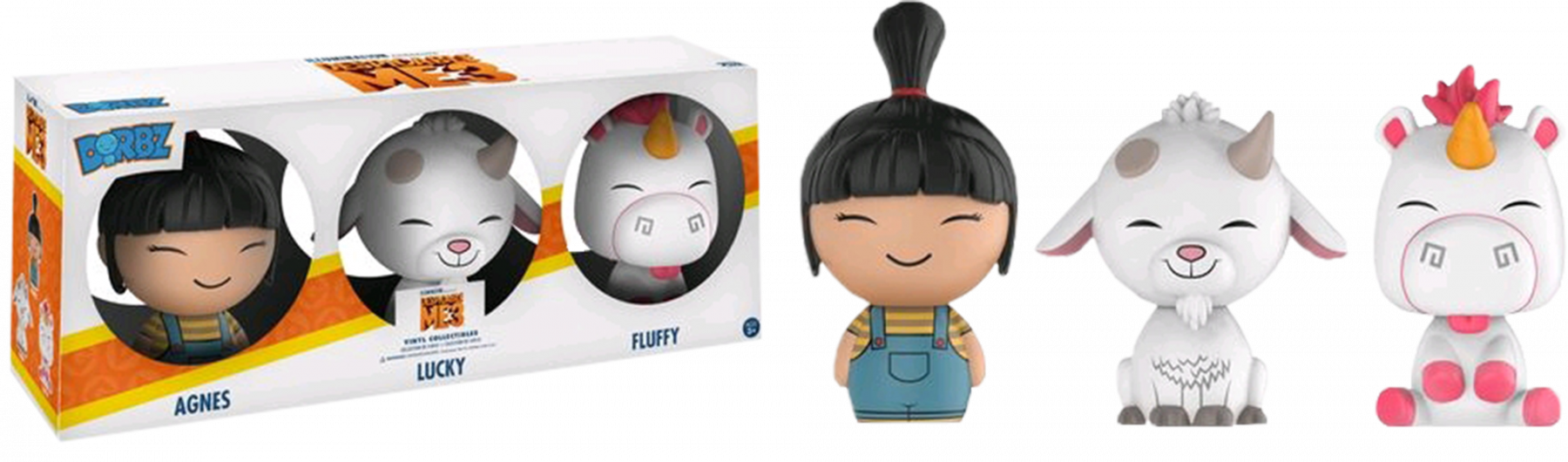 Funko Dorbz Despicable Me 3 Agnes Lucky And Fluffy - Funko Pop Lucky Despicable Me 3 (1800x530), Png Download