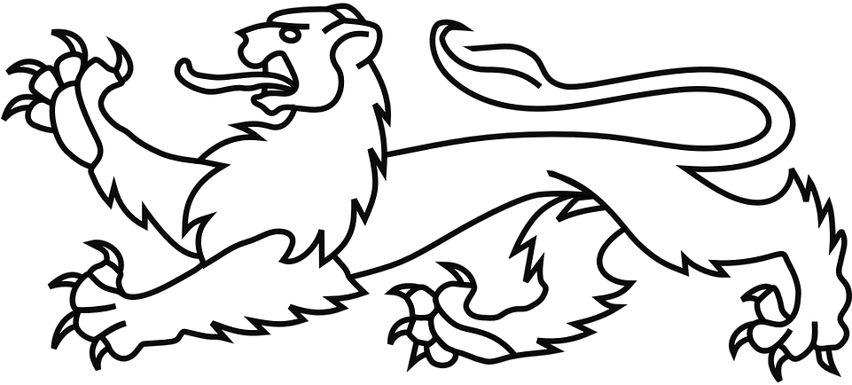 Leão Medieval Png - Lion Passant Png (960x480), Png Download