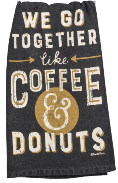 We Go Together Like Coffee & Donuts Dish Towel - Smiley (774x1024), Png Download