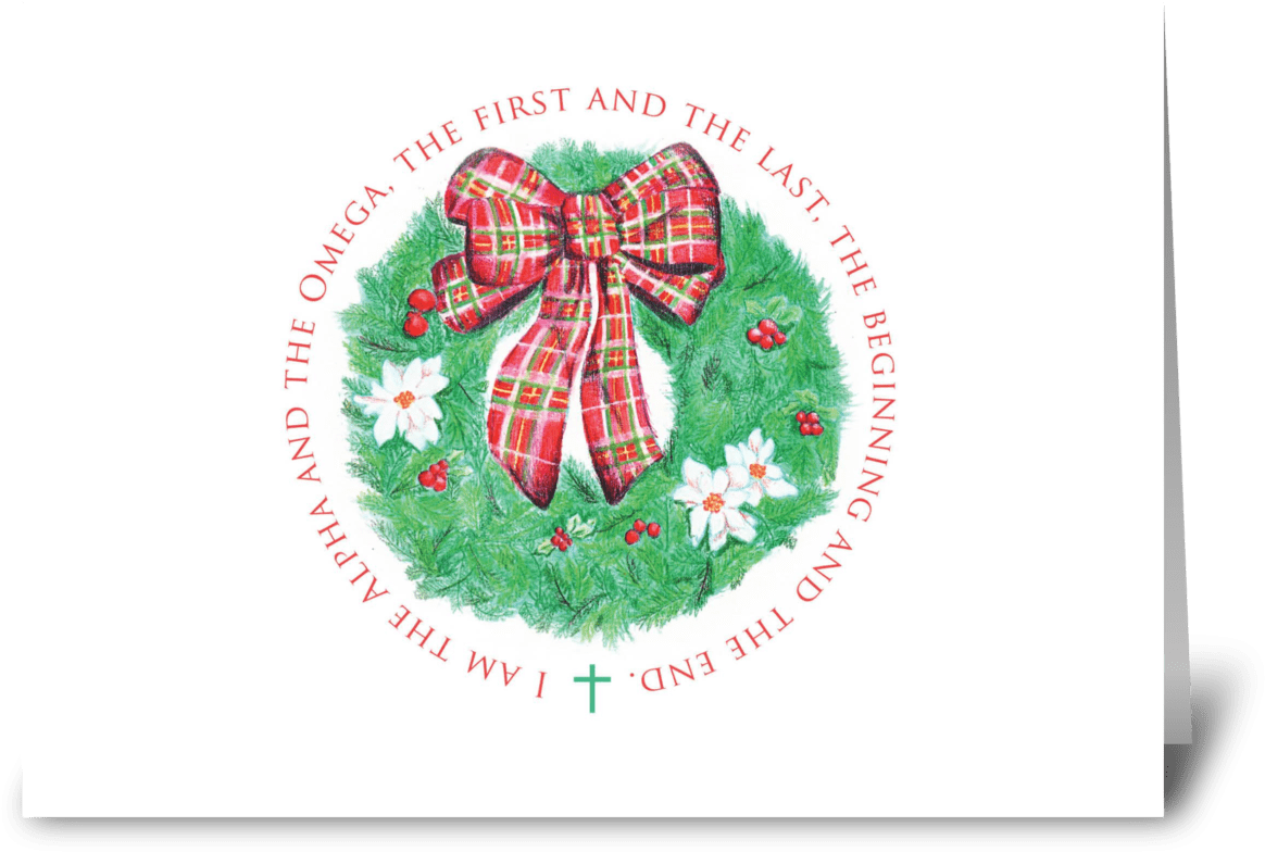 Alpha And Omega Christmas Wreath - Illustration (1272x1047), Png Download