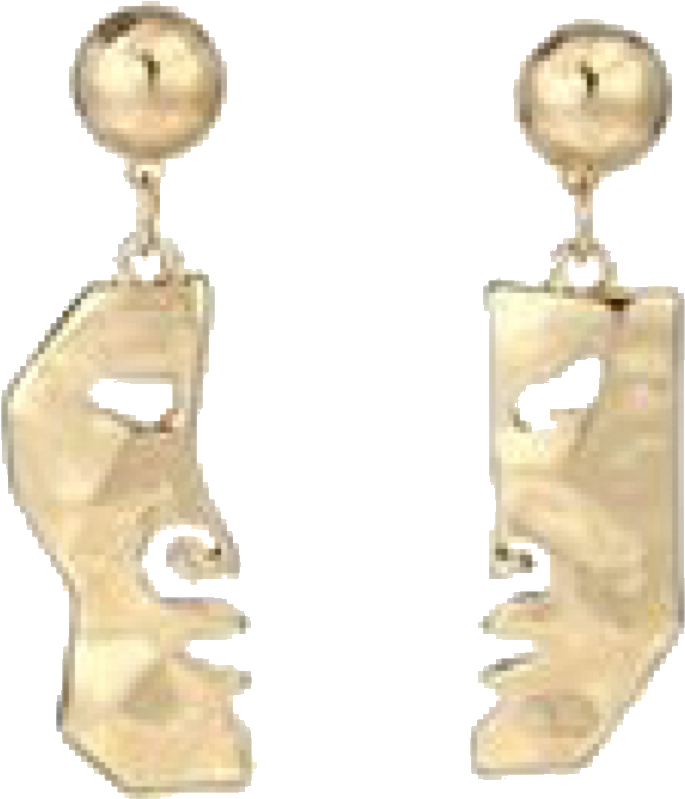 Earings Cute Pretty Popca Aesthetic Pretty Gold Moodboa - Earring (1024x954), Png Download