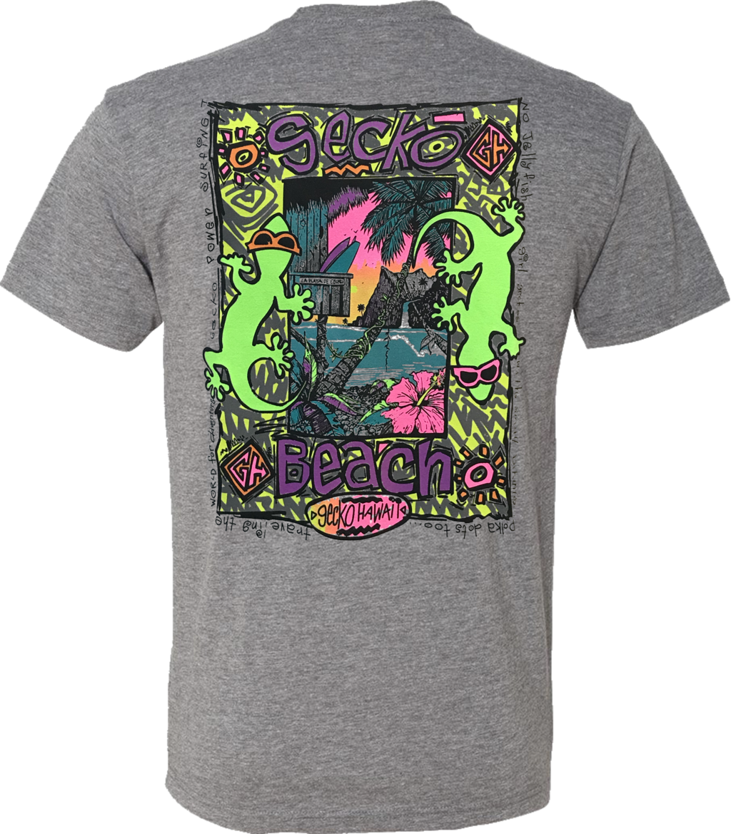 Gecko Beach - Active Shirt (1024x1169), Png Download