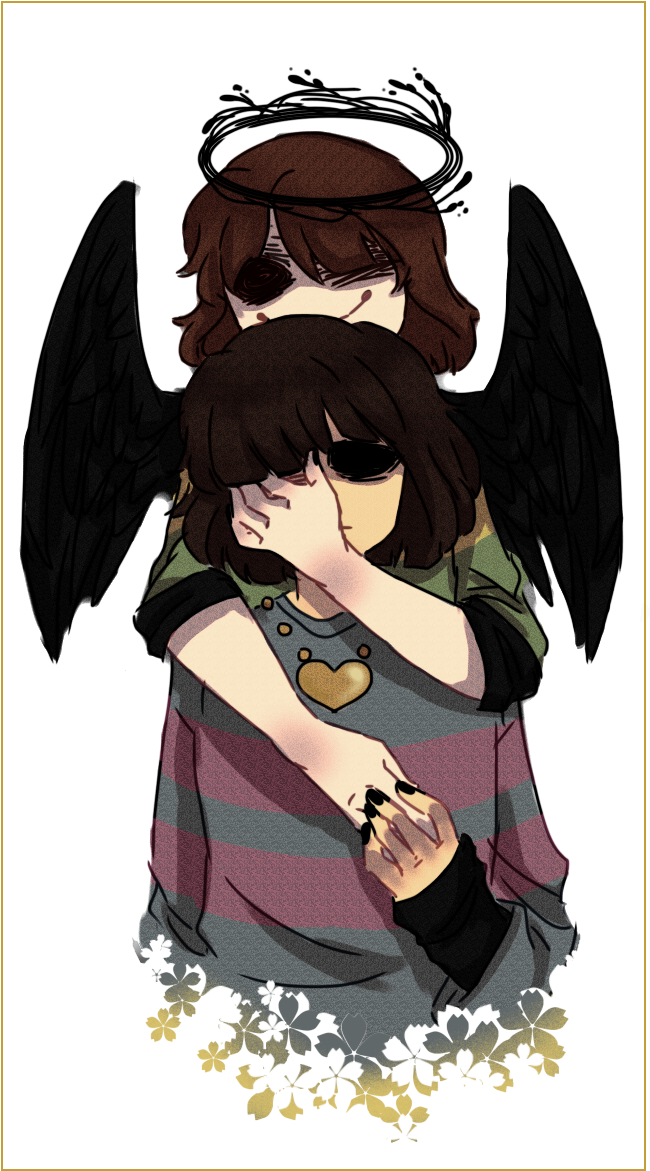 The Fallen Angel An Au I Created Lol - Angel Frisk Demon Chara (675x1200), Png Download