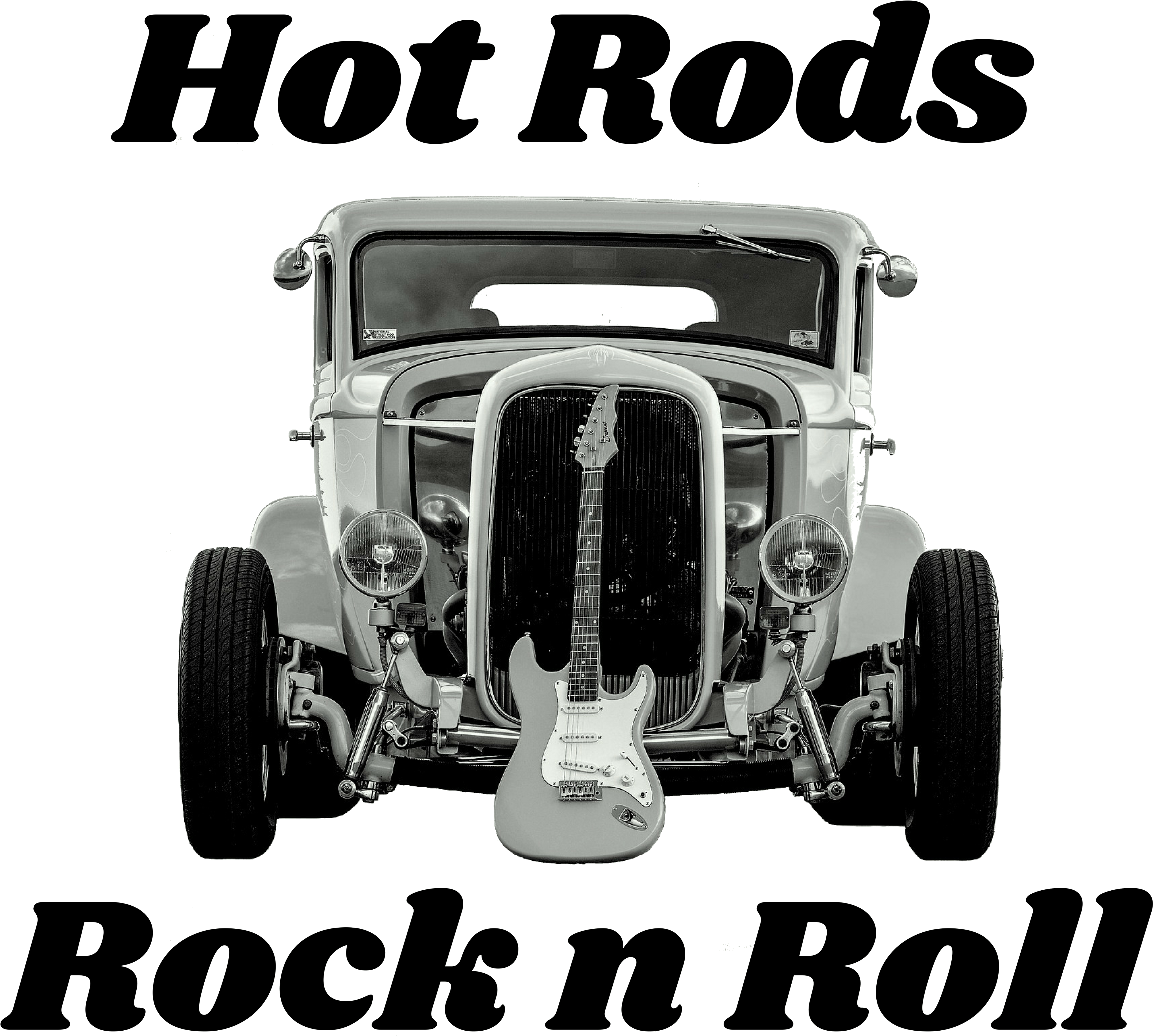 Hot Rods And A Guitar Rock N Roll - Open-wheel Car (4500x5400), Png Download