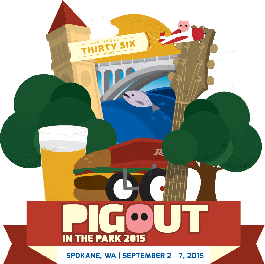 Despite The Pig Snout, This Year's Pig Out In The Park - Illustration (844x843), Png Download