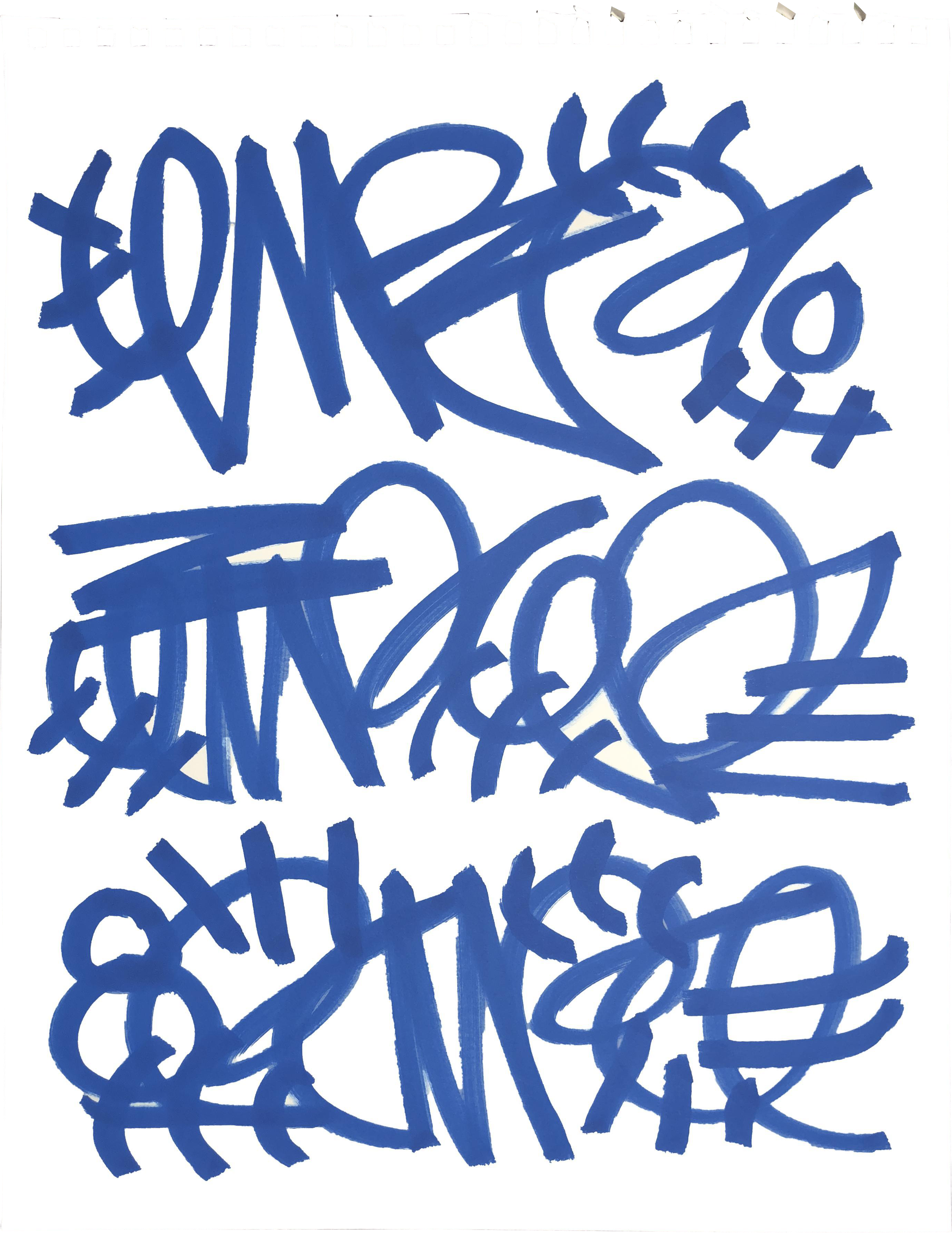 Alic Daniel Blue Marker Chairish - Calligraphy (3064x3970), Png Download