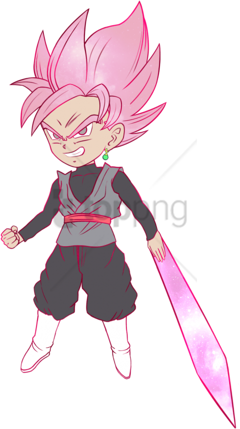 Free Png Download Goku Black Super Saiyan Rose Chibi - Black Goku Ssj Rose Chibi (480x858), Png Download