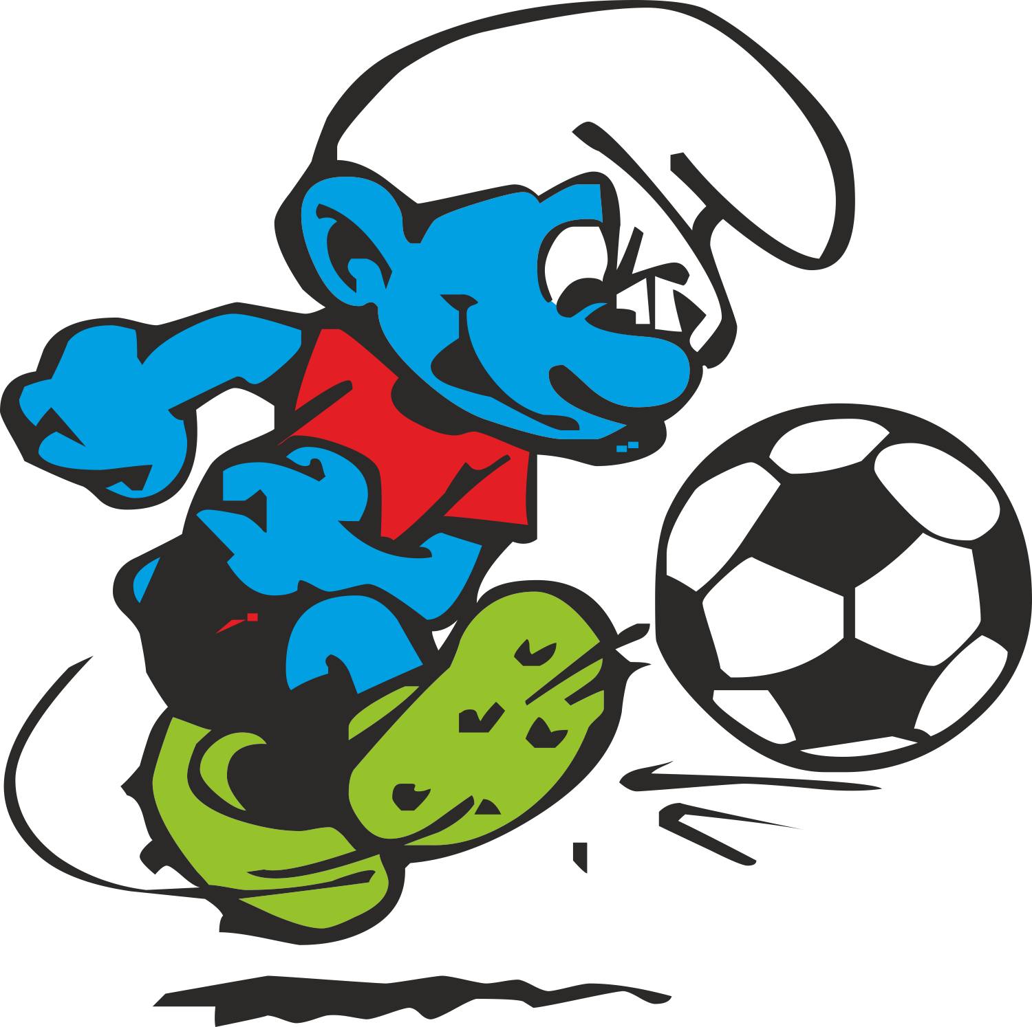 Smurfs Cartoon Character, Smurfs Characters, Smurfs - Smurf Soccer (1500x1494), Png Download