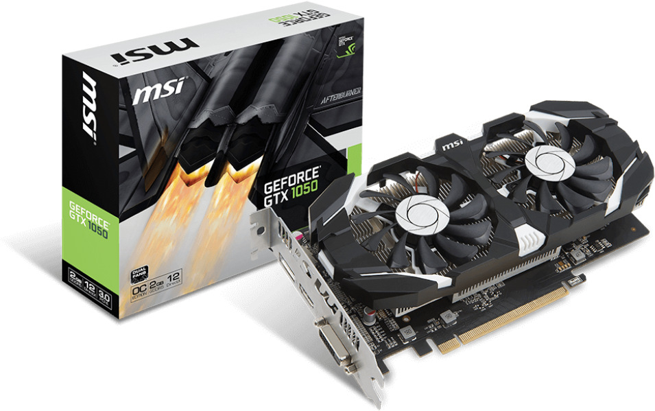 Msi Geforce Gtx 1050 2gt Oc Graphics Card - Gtx 1050 Display Ports (1024x819), Png Download
