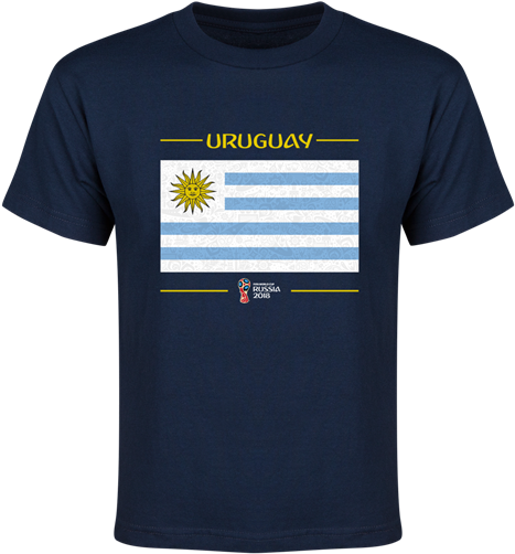 Uruguay 2018 Fifa World Cup Russia™ Flag Youth T-shirt - Active Shirt (600x600), Png Download
