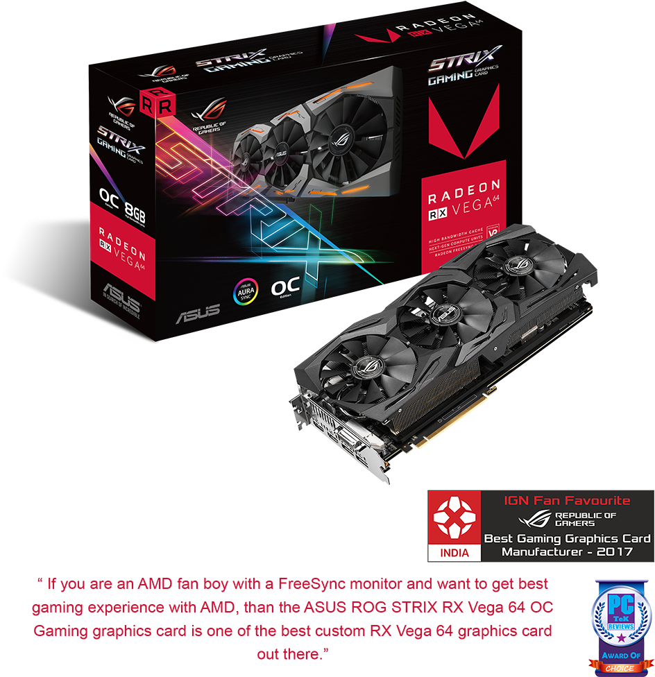 Asus Rog Radeon Rx Vega 64 8gb Strix Rxvega64 O8g Gaming - Asus Rog Strix Vega 64 (1000x1000), Png Download
