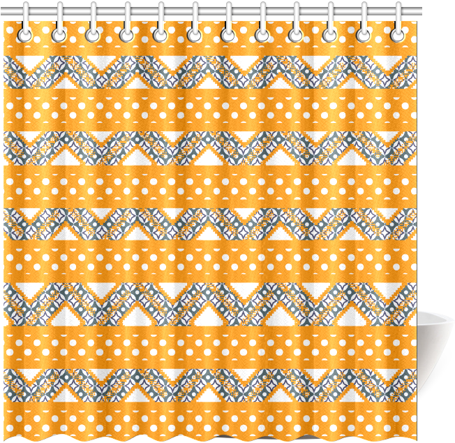 99 Orange Tribal Dots Shower Curtain - Pattern (800x800), Png Download