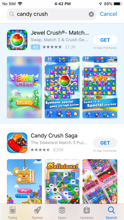 Apple App Store Search Results - Candy Crush Saga (929x732), Png Download