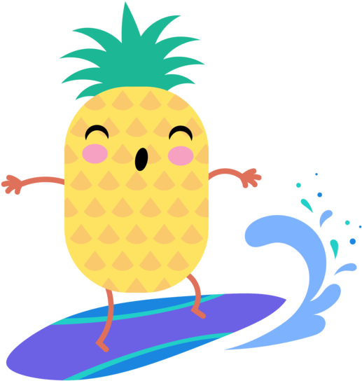 Surfing Pineapple Peep - Pineapple (618x618), Png Download
