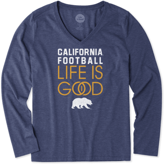 Women's California Golden Bears Infinity Football Long - T-shirt (570x570), Png Download