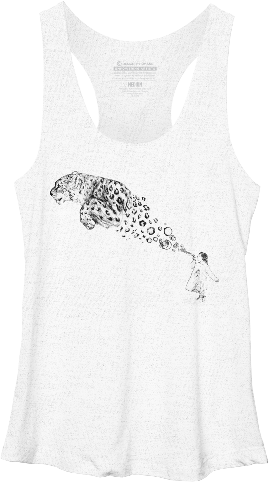 Bubbles The Snow Leopard Racerback - Active Tank (1800x1800), Png Download
