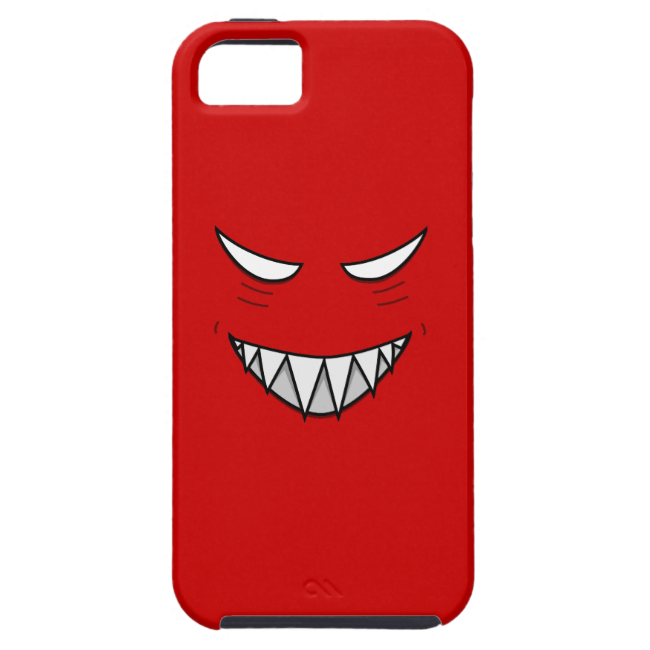 Tough Grinning Face With Evil Eyes Red Iphone 5 Case - Cartoon (650x650), Png Download
