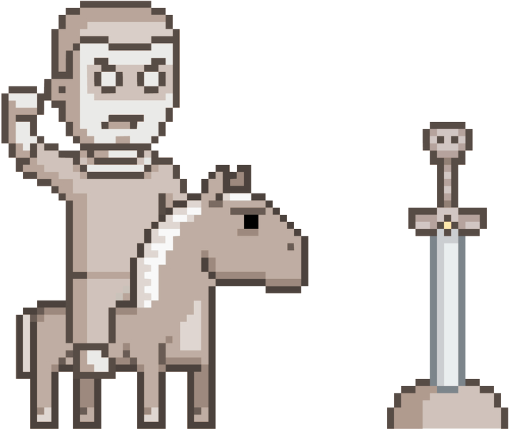 Pin It On Pinterest - Pixel Warrior On Horse (870x870), Png Download