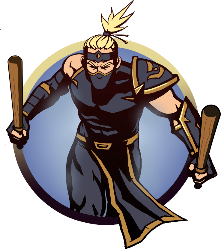 Ninja Man Batons - Shadow Fight 2 Game Characters (737x831), Png Download