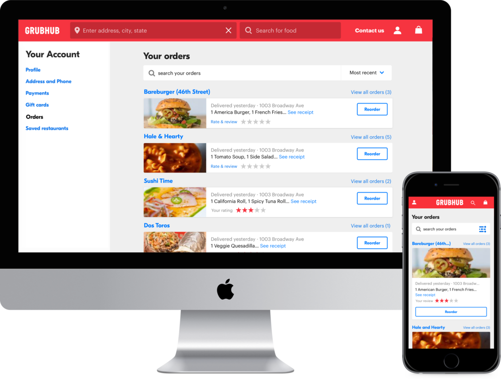 Past Orders Hero - Web Design (1000x759), Png Download