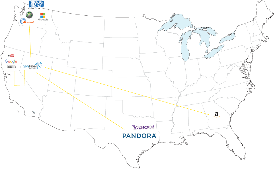 Map For Old Sky Fiber - Us Geographic Regions Map (1100x638), Png Download