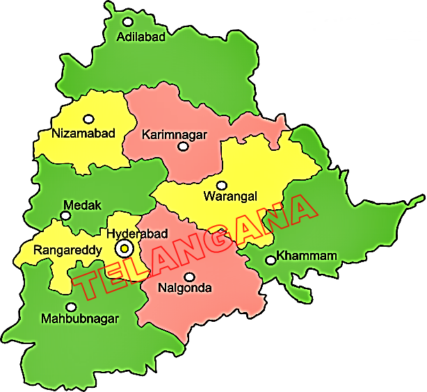 Telangana Map Hd Wallpapers - Telangana State 10 Districts (614x564), Png Download